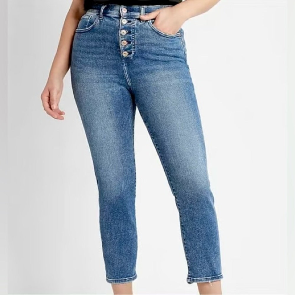 Express Super High Waist Mom Jeans Size 12